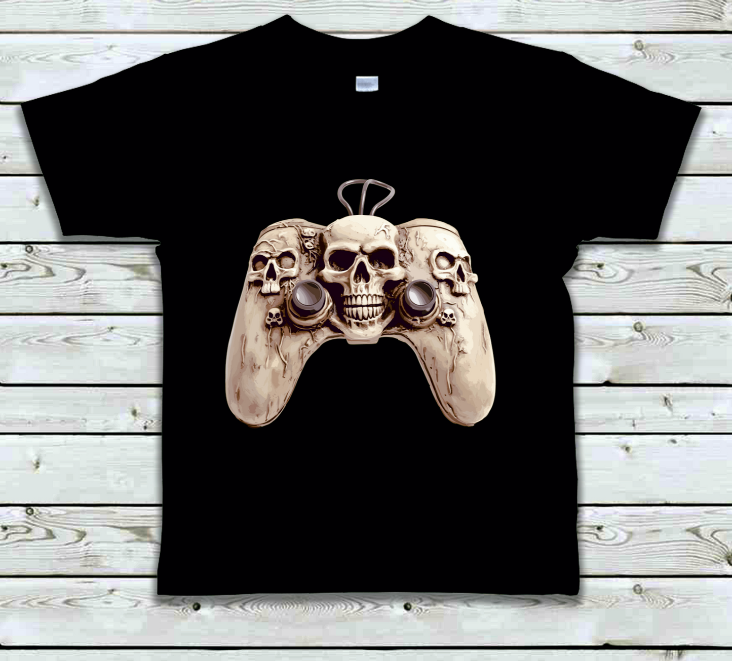 Mens T-shirt Classic Game Skull Remote