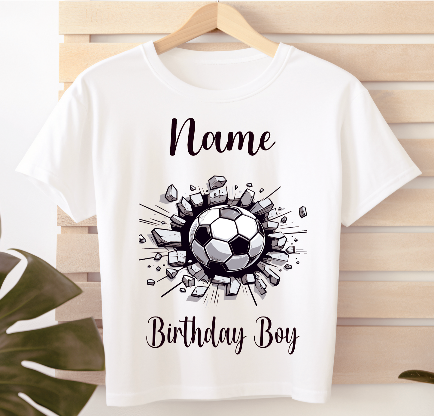 Personalised Kids Birthday T-shirt Footy