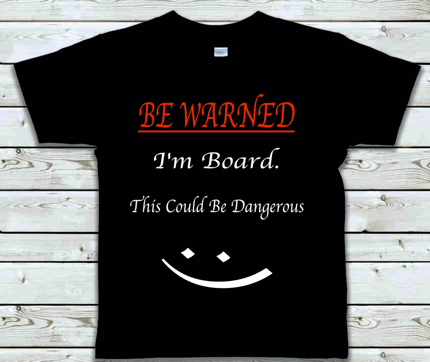 Mens T-shirt Funny Warning