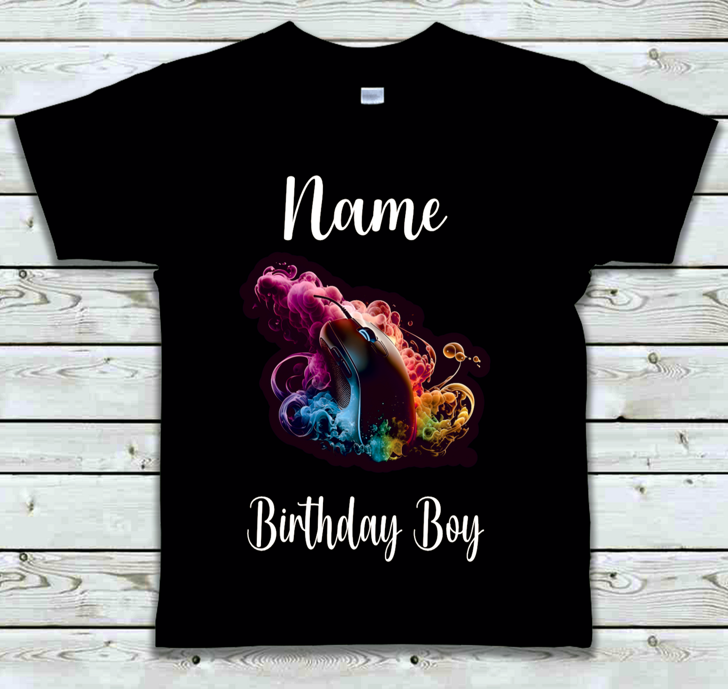 Personalised Kids Birthday T-shirt Gaming Mouse