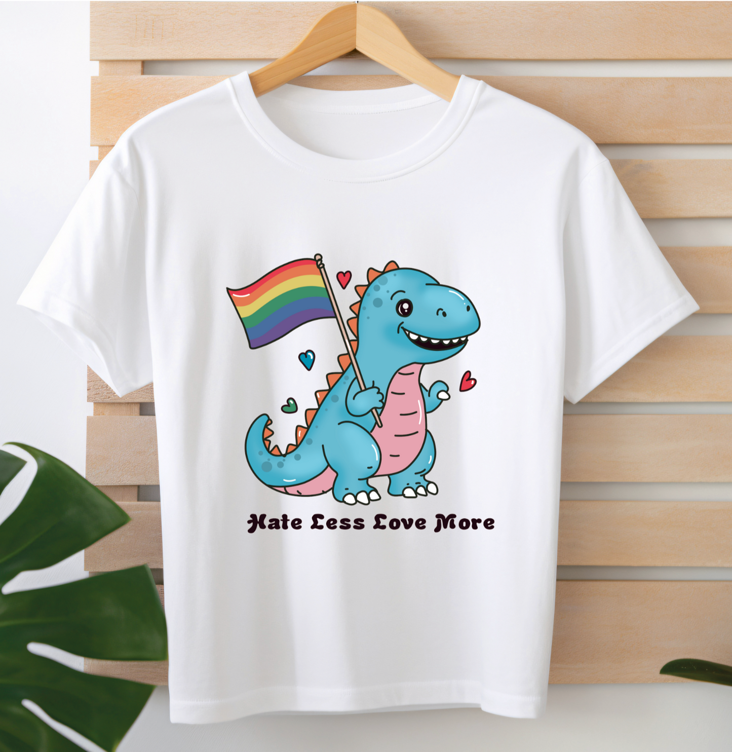 Pride T-shirt LGBT Hate less love more