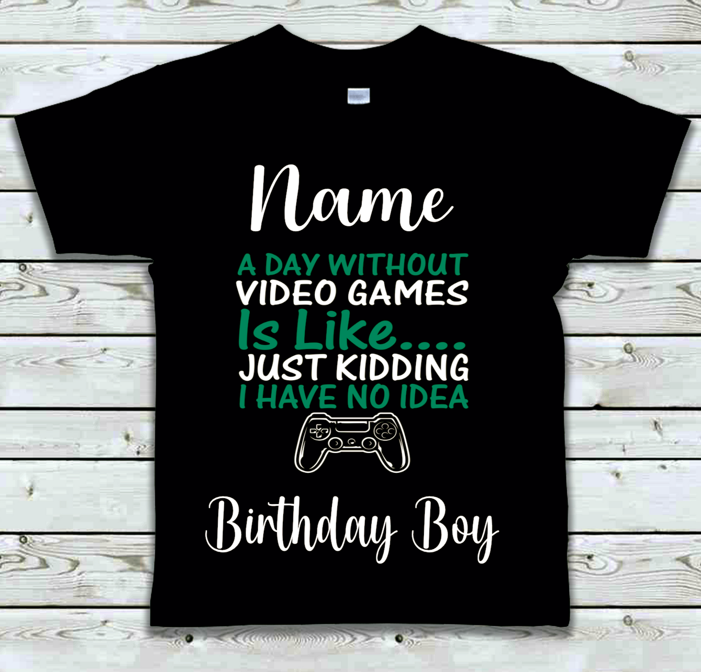 Personalised Kids Birthday T-shirt Video Games
