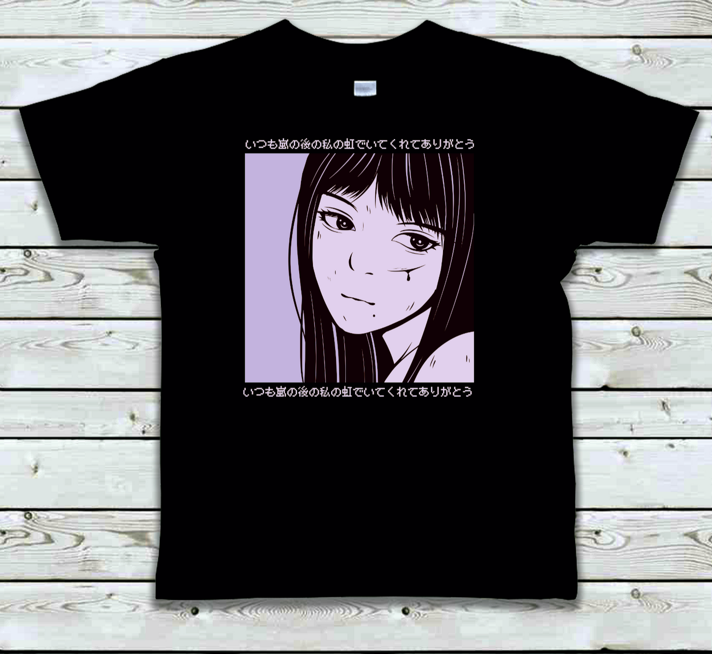 Mens T-shirt Anime purple girl