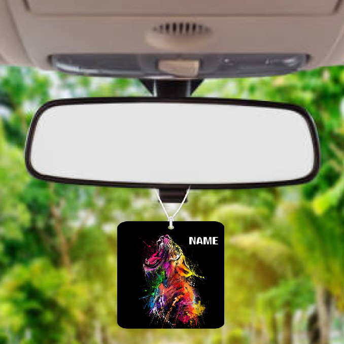 Personalised Car Air freshener Colourful Tiger 003