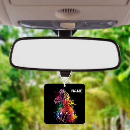 Personalised Car Air freshener Colourful Tiger 003
