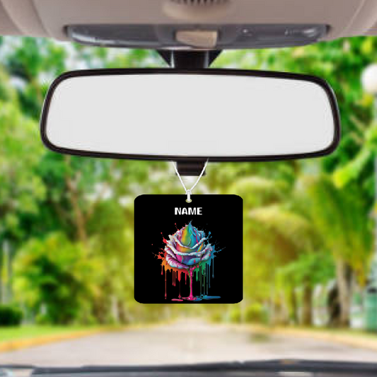 Personalised Car Air freshener Drip Rose 009