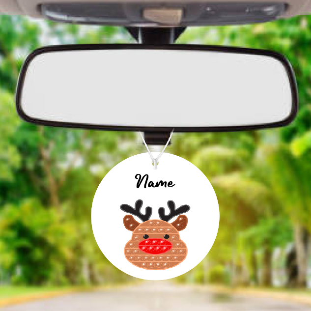 Personalised Car Air freshener Reindeer 077