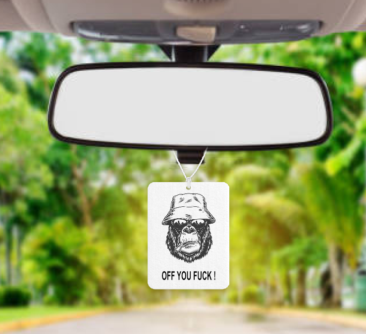 Personalised Car Air freshener Naughty Gorilla 093