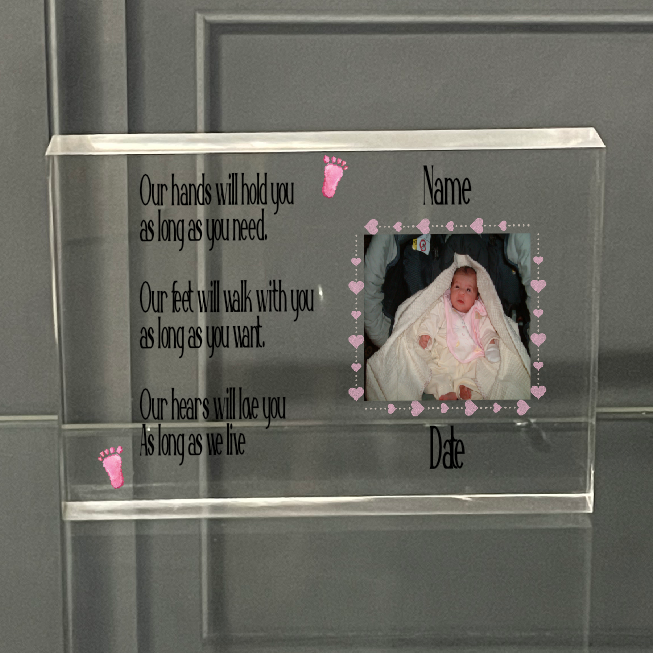 Personalised Photo Block New Baby