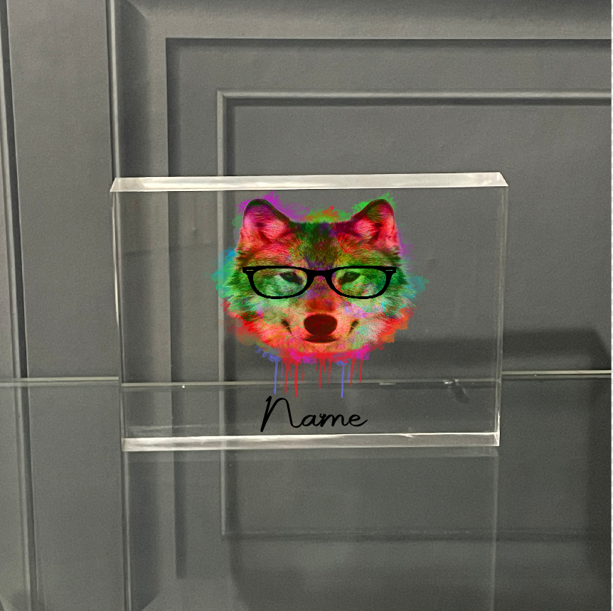 Personalised Photo Block Wolf 3