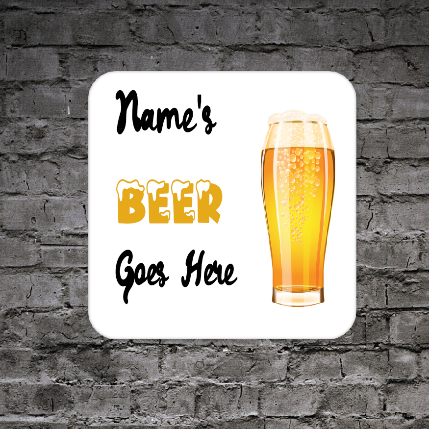 Personalised Drink Coaster Beer 123