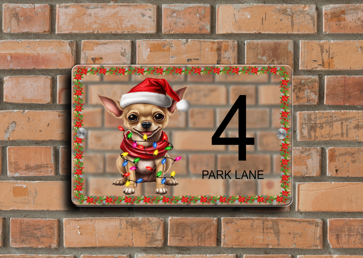 Christmas Door Sign Chihuahua 30