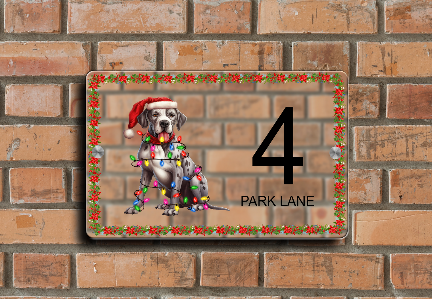 Christmas Door Sign Great Dane 06