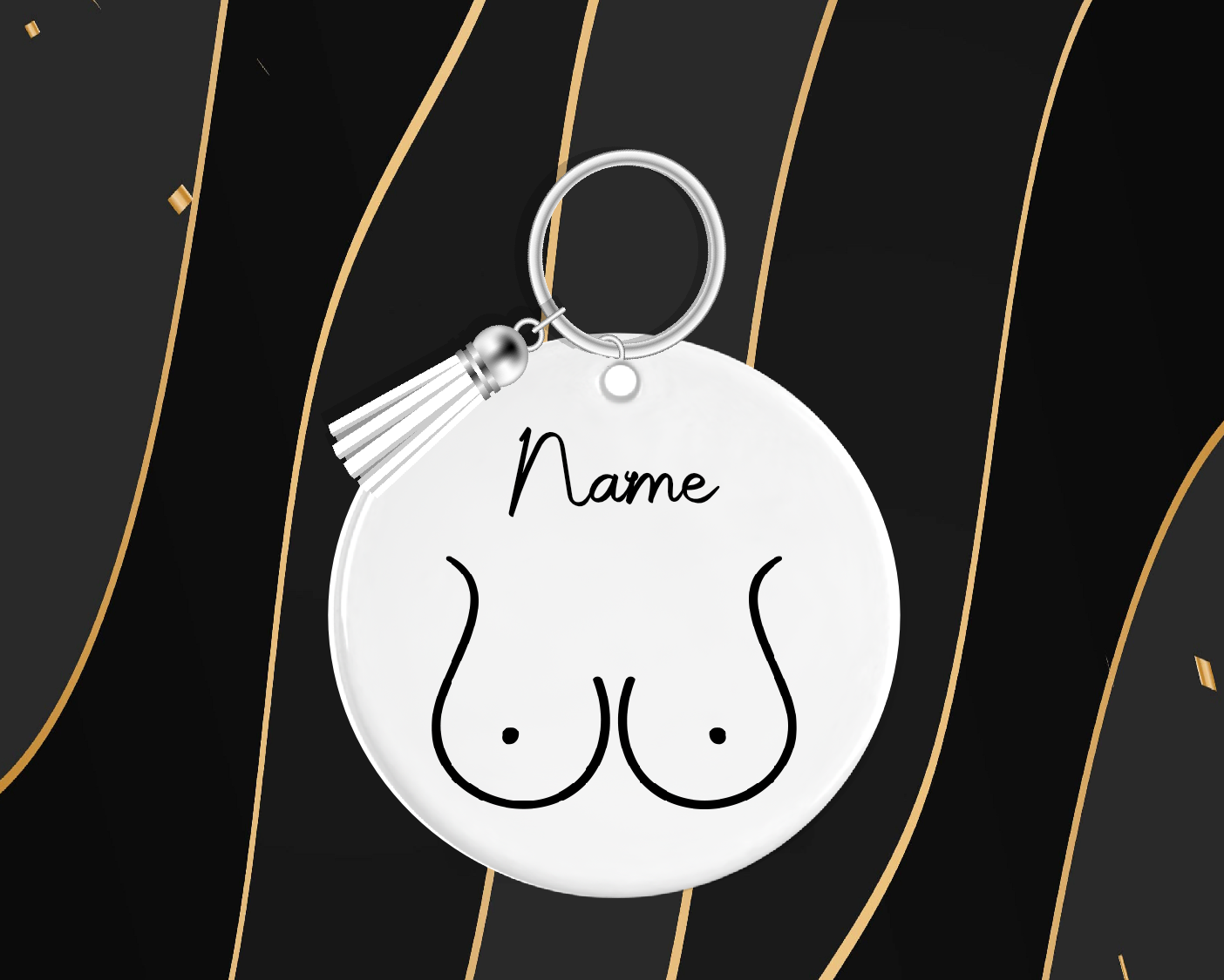 Personalised Boobs Keyring 44
