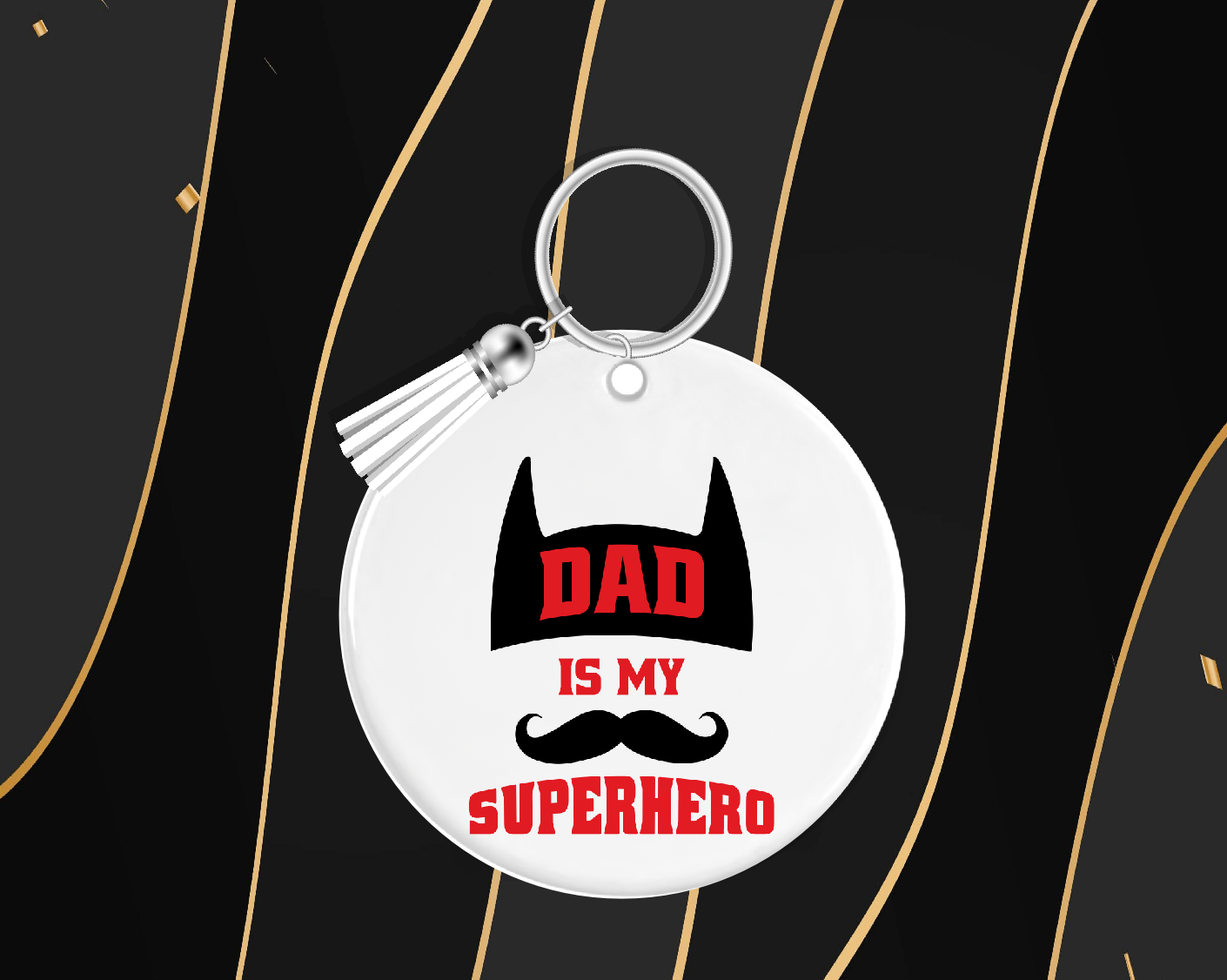 Personalised Dad Is My Superhero Keyring 50