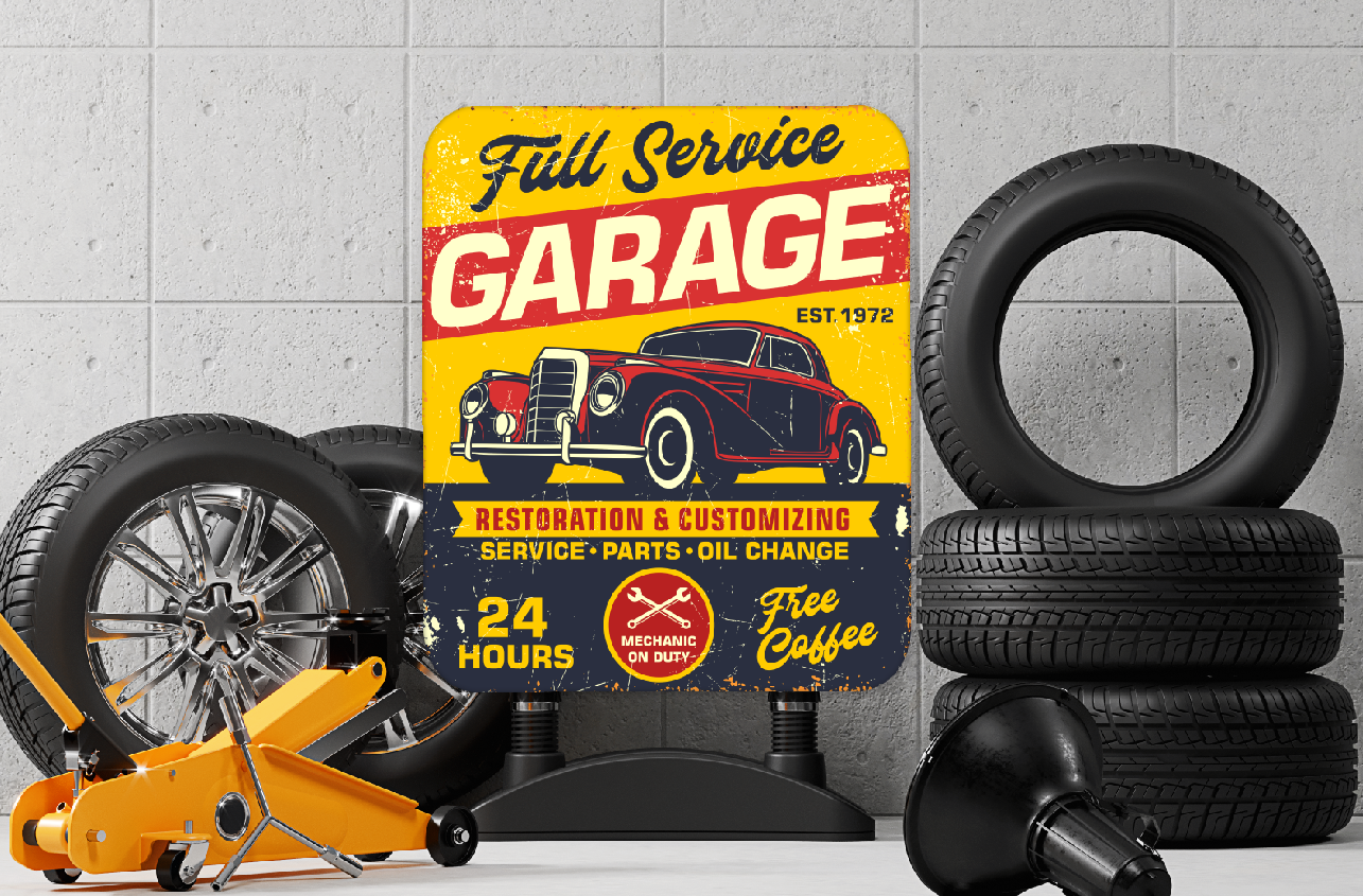 Full Service Garage Aluminium Sign 77