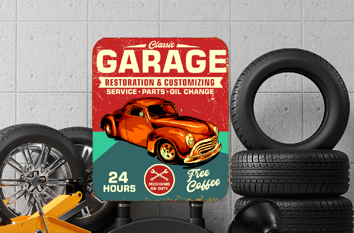 Classic Garage Aluminium Sign 80
