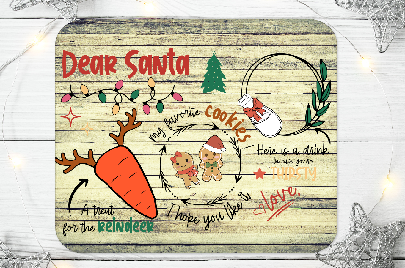 Personalised Santa's Milk And Cookies Aluminium Sign 85