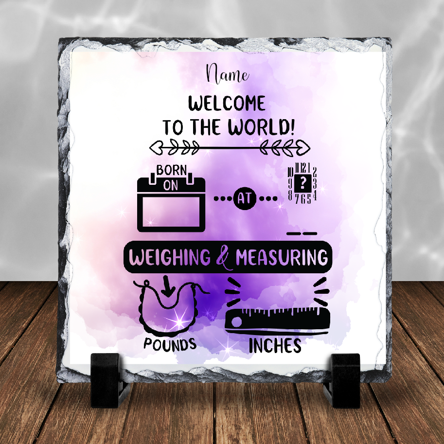 Personalised Photo Slate New Baby 10