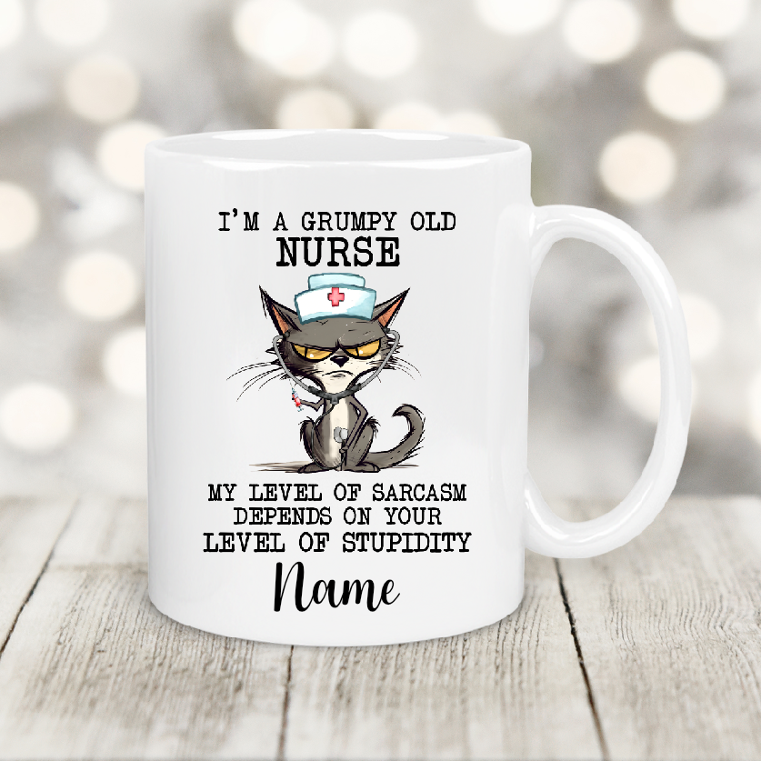 Personalised Gift Cup I'm A Grumpy Old Nurse 144
