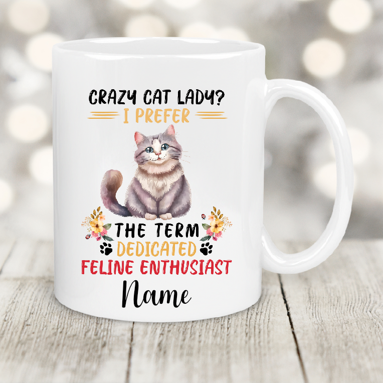 Personalised Gift Cup Crazy Cat Lady 147