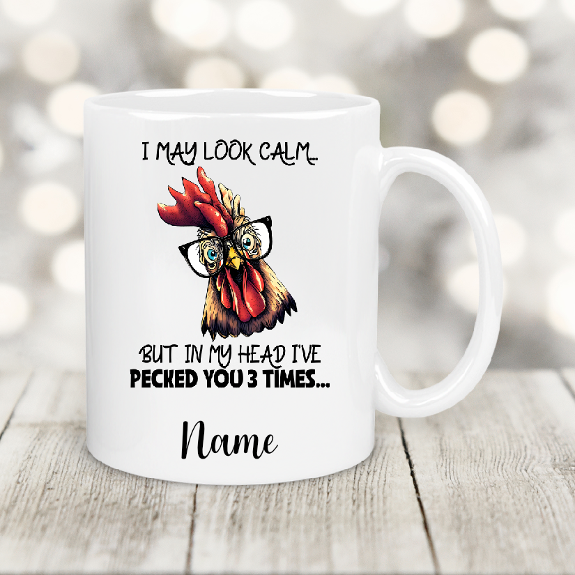 Personalised Gift Cup I May Look Calm 158