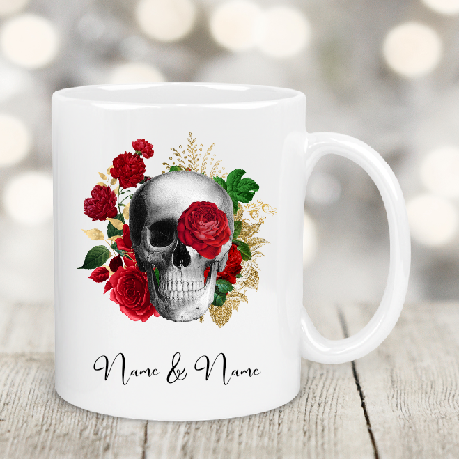 Personalised Gift Cup Skull And Roses 83