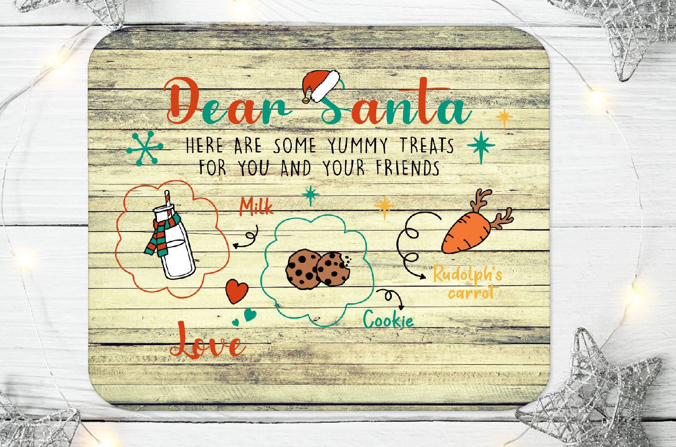 Personalised Santa's Milk And Cookies Aluminium Sign 83