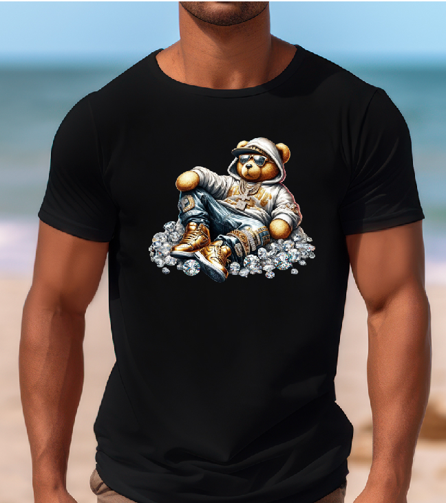Mens T-shirt Bear With Glasses