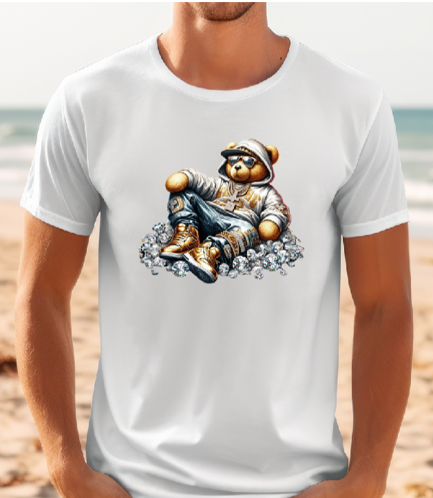 Mens T-shirt Bear With Glasses