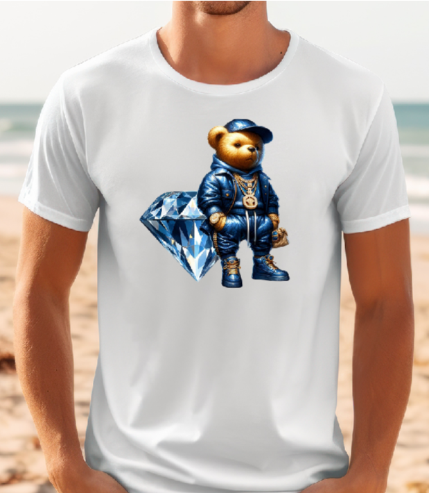 Mens T-shirt Bear in Blue