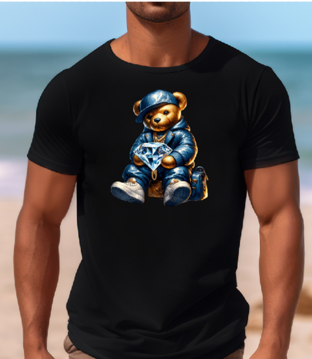 Mens T-shirt Bear in Blue