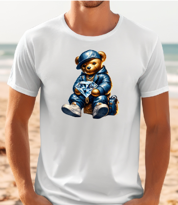 Mens T-shirt Bear in Blue
