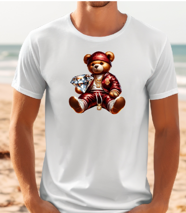 Mens T-shirt Bear in Red
