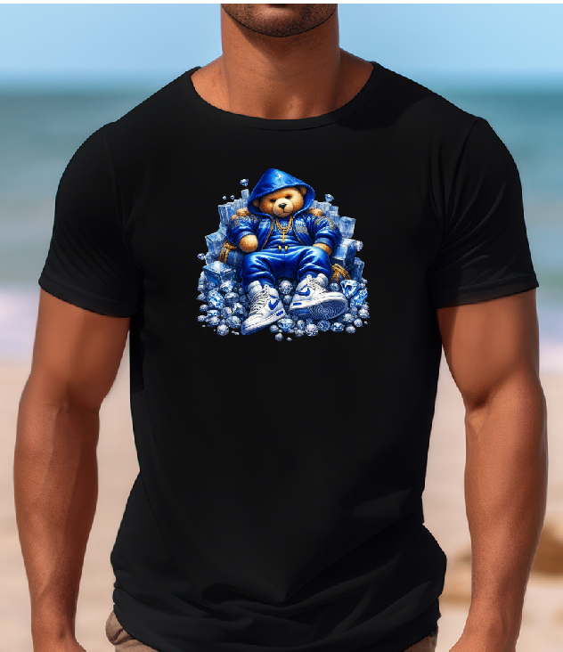 Mens T-shirt Cool Bear Blue