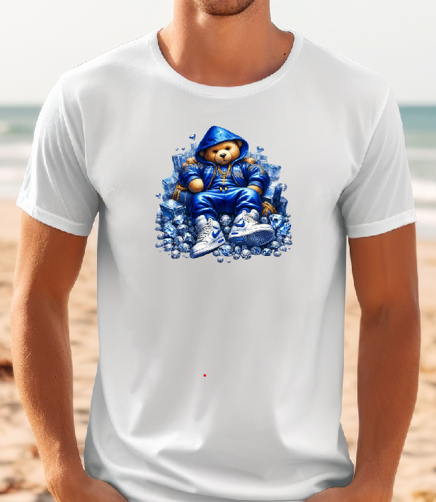 Mens T-shirt Cool Bear Blue