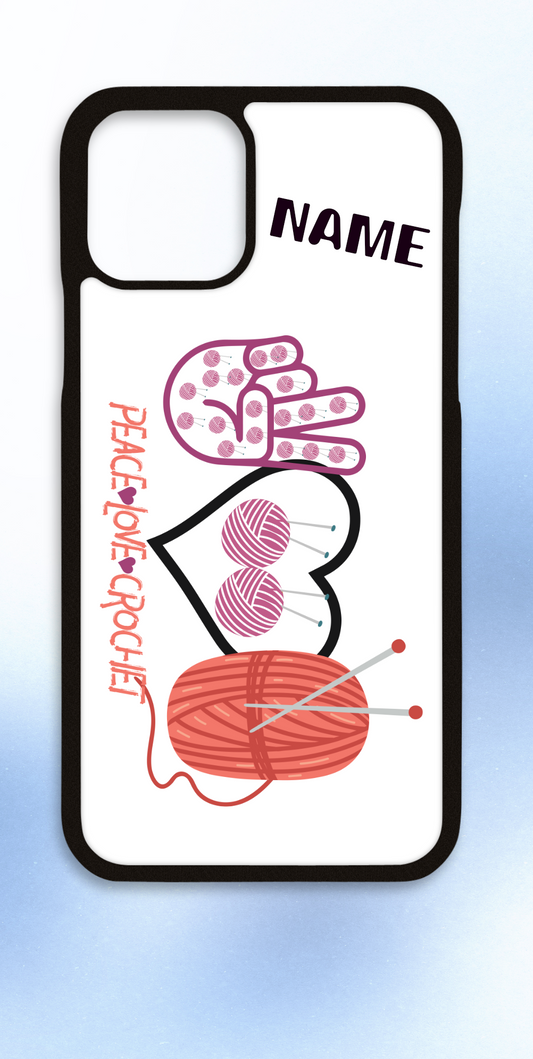Personalised iPhone case piece love crochet