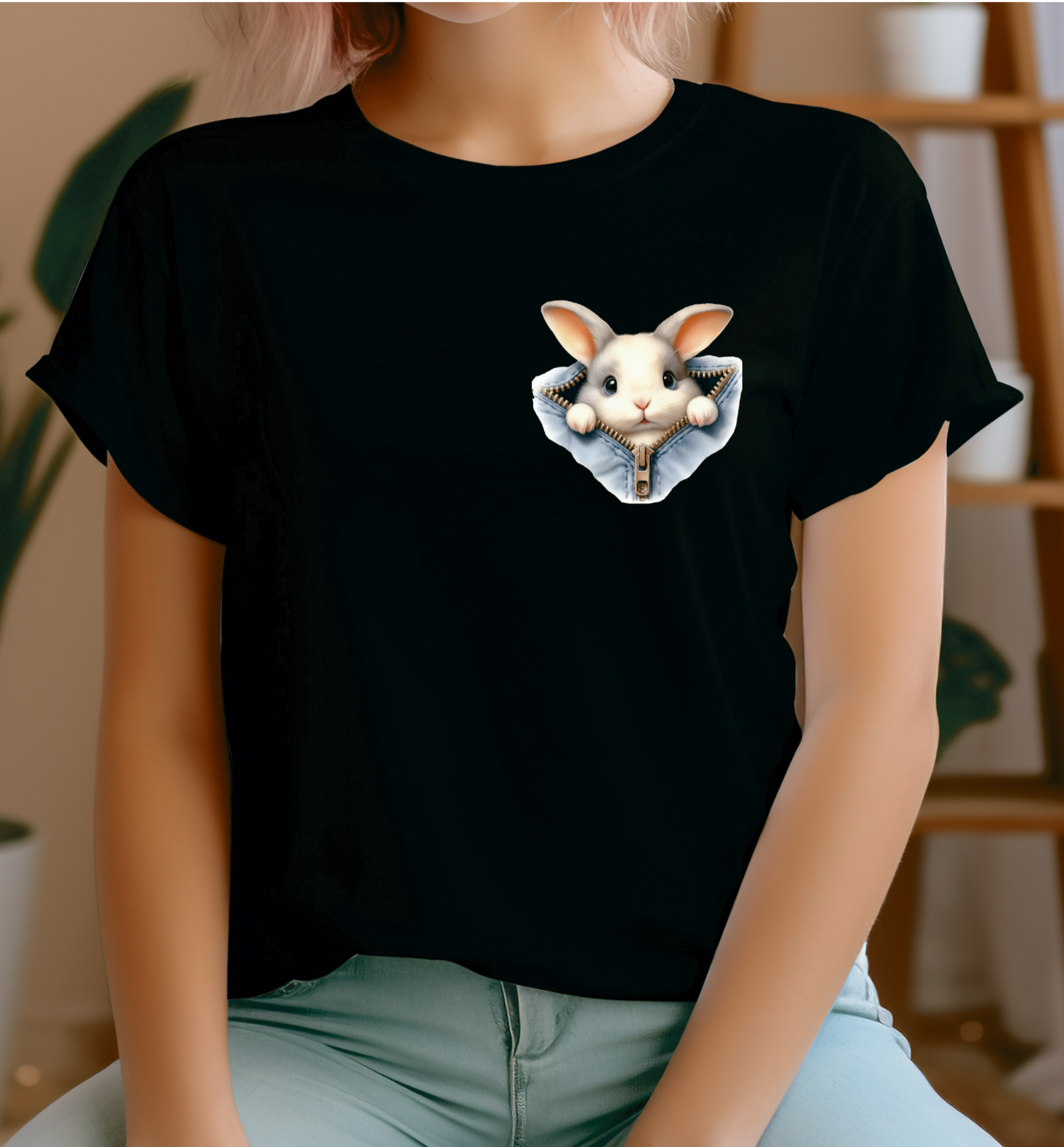 Woman's T-shirt Cute Bunny