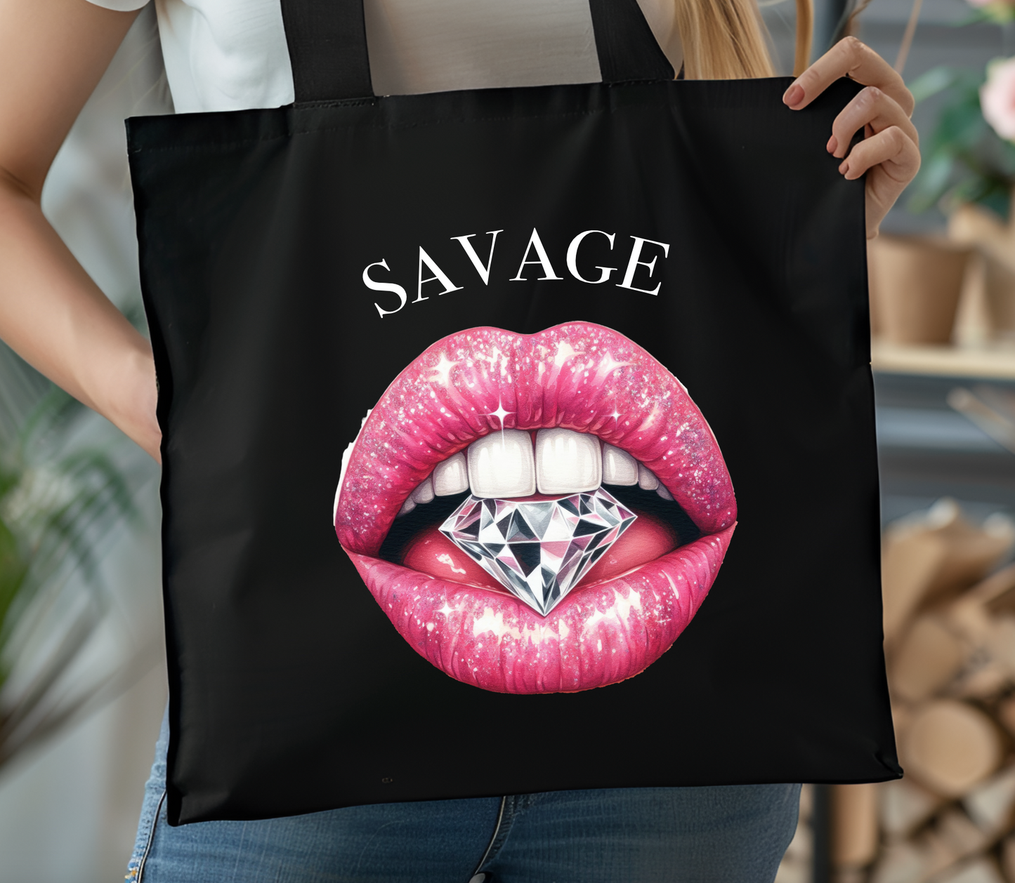 Tote Bag Lips diamond