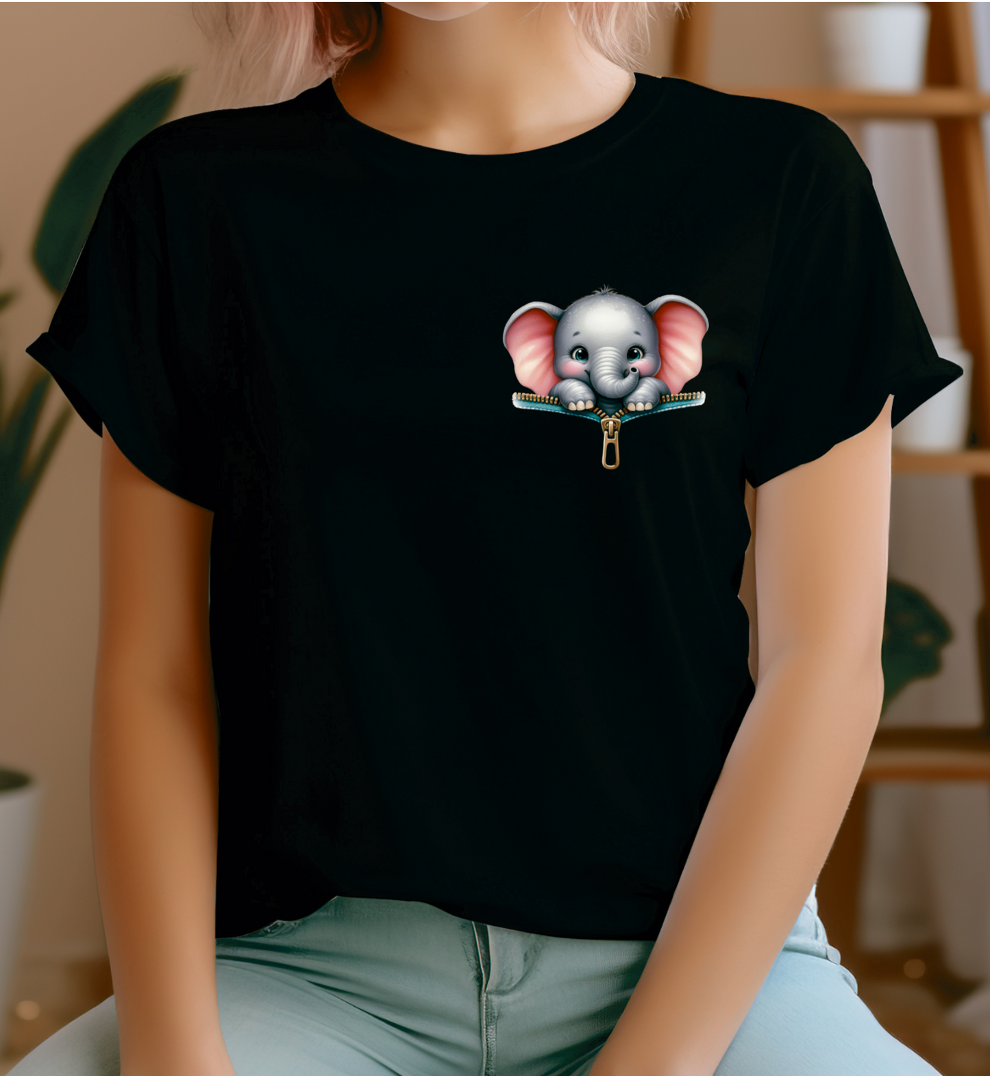 Woman's T-shirt Cute Elephant