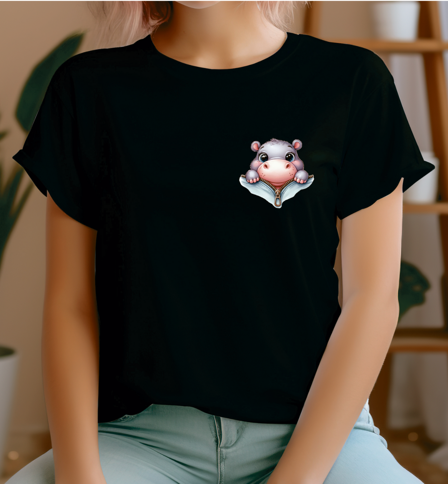 Woman's T-shirt Cute Hippo