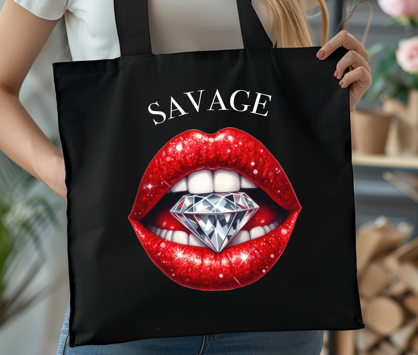 Tote Bag Lips red