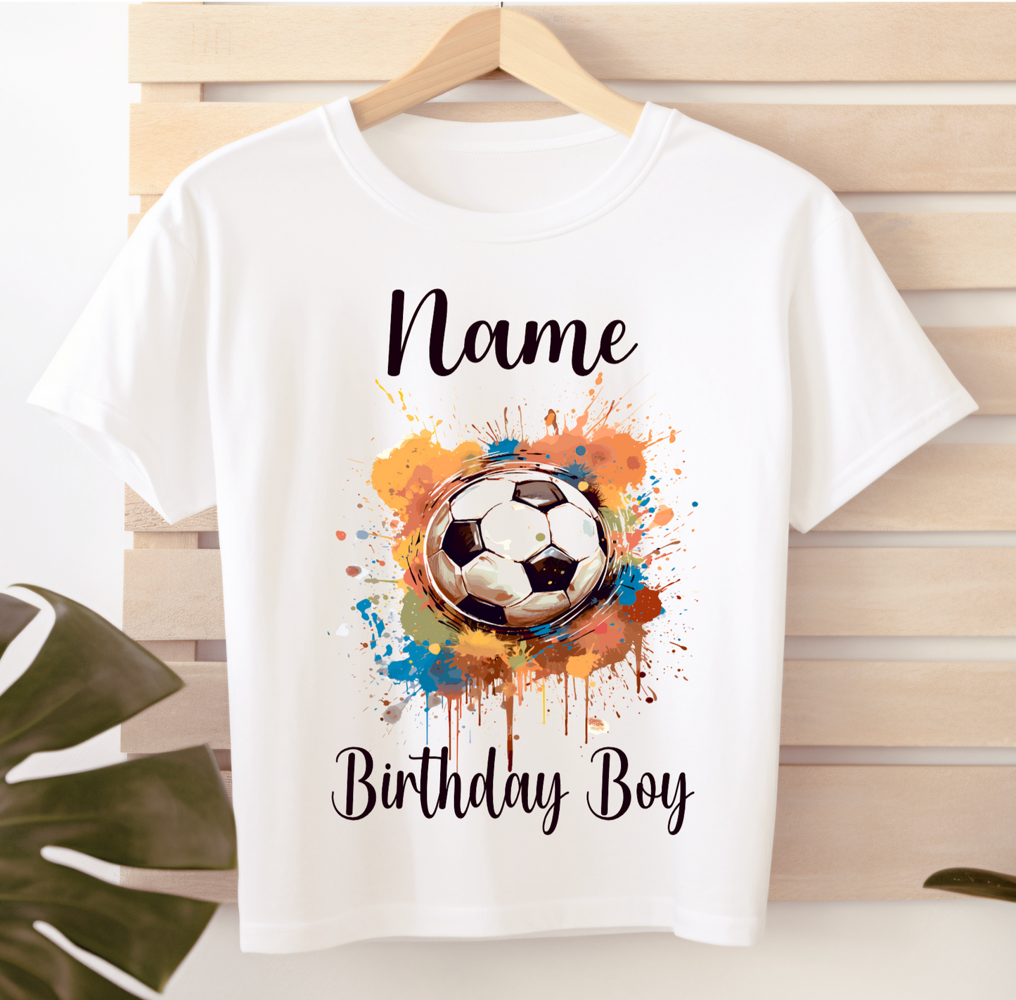 Personalised Kids Birthday T-shirt Drip Football