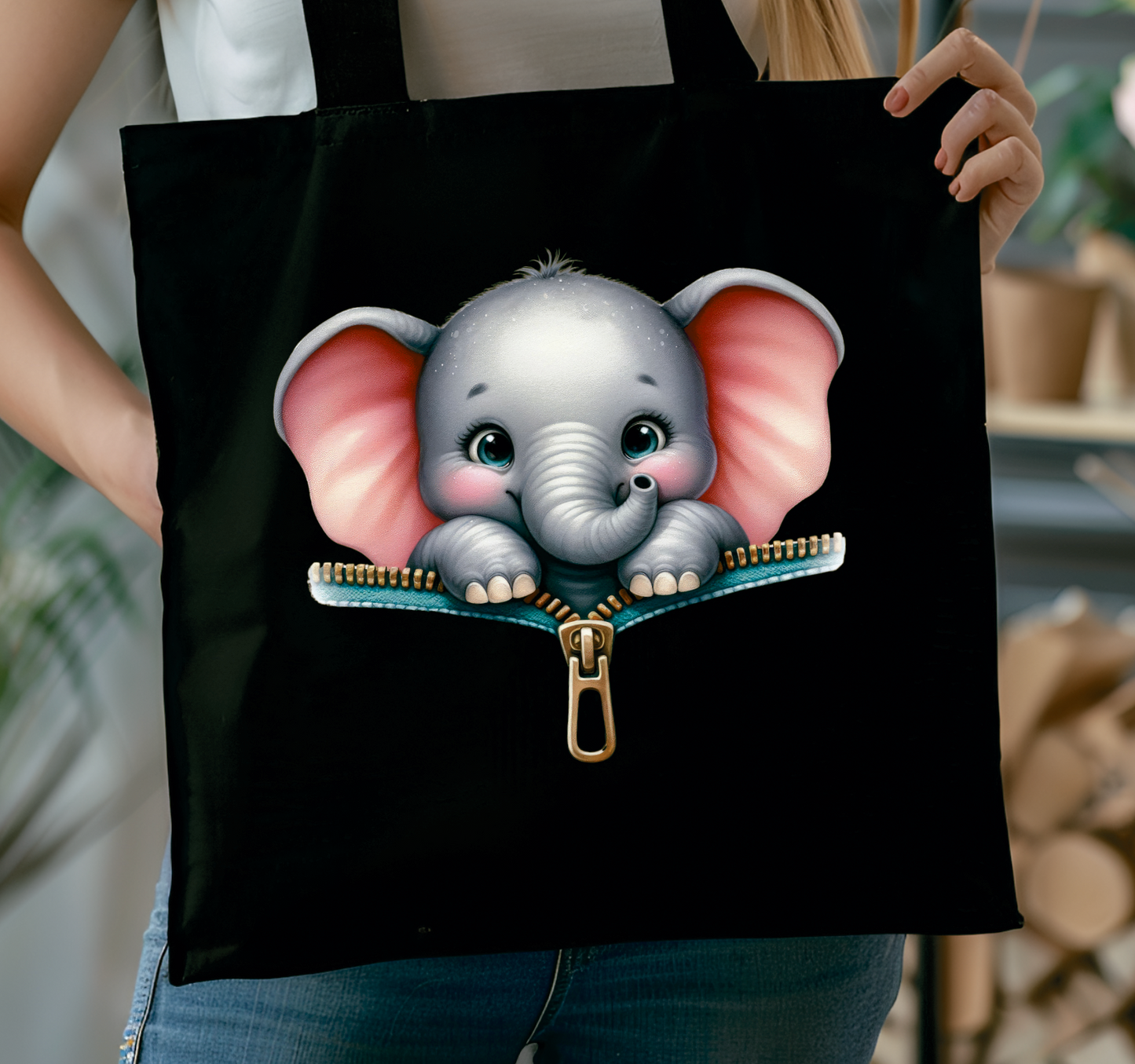 Tote Bag cute elephant