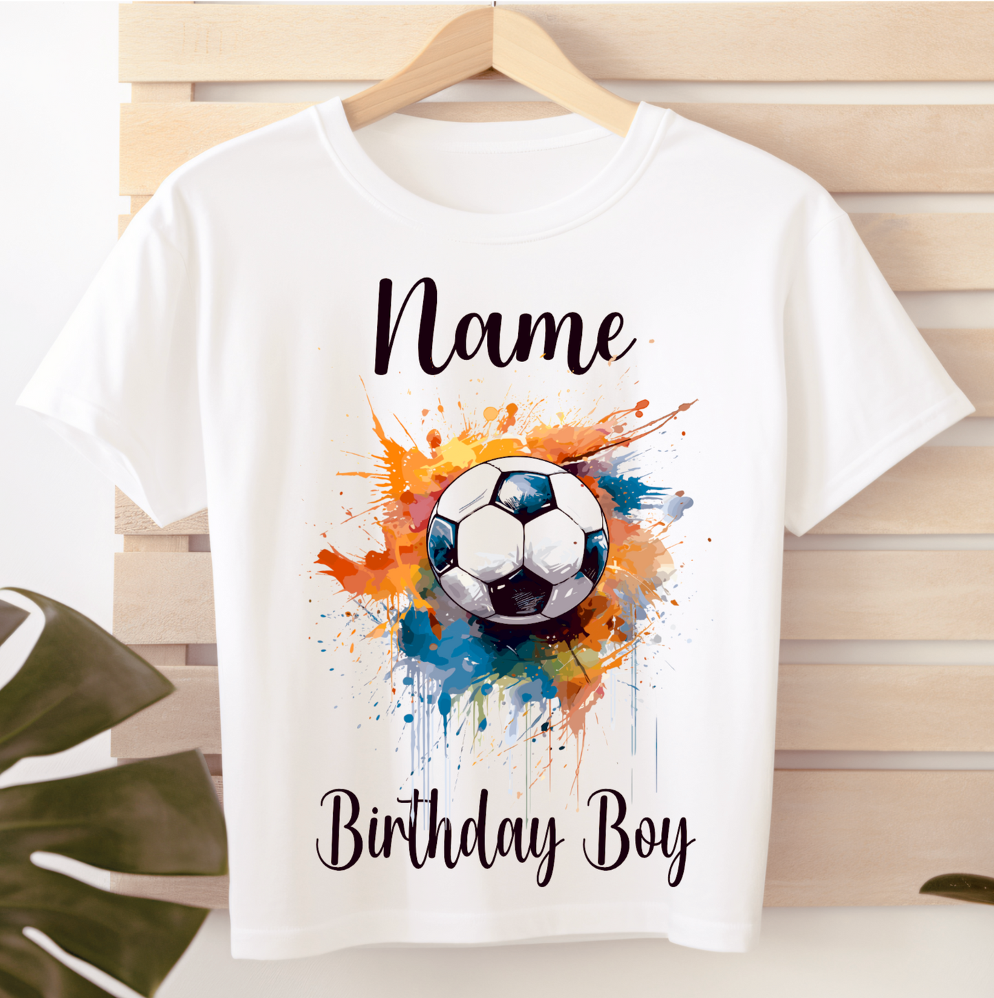 Personalised Kids Birthday T-shirt Drip 3d Football (