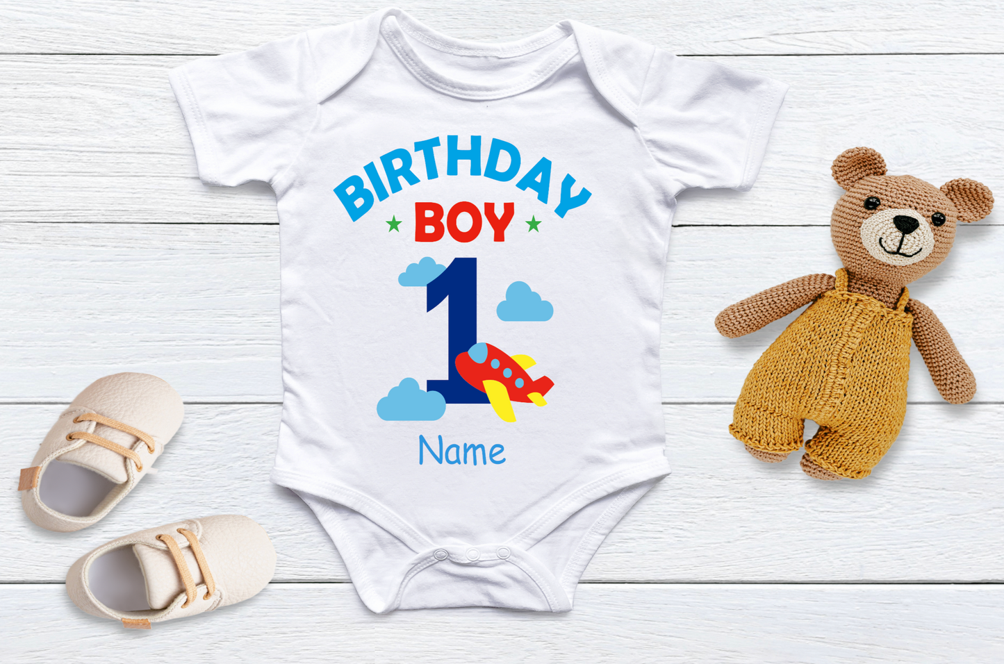 Personalised Baby's 1st birthday vest Aeroplane