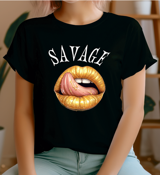 Woman's T-shirt savage gold