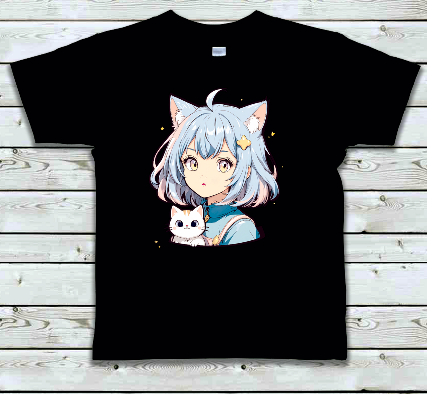 Mens T-shirt Anime cat