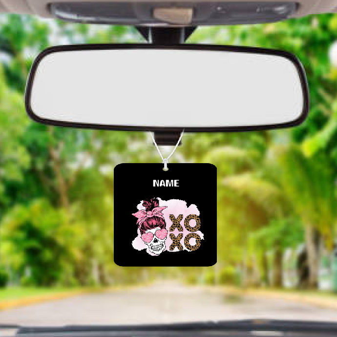 Personalised Car Air freshener Cute Skull 007