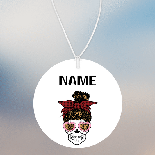 Personalised Car Air freshener Girl Skull 071